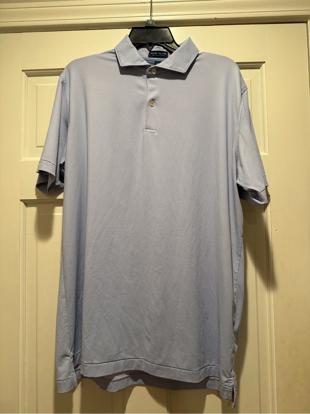 Peter Millar Light Blue Performance Polo Shirt size L EUC